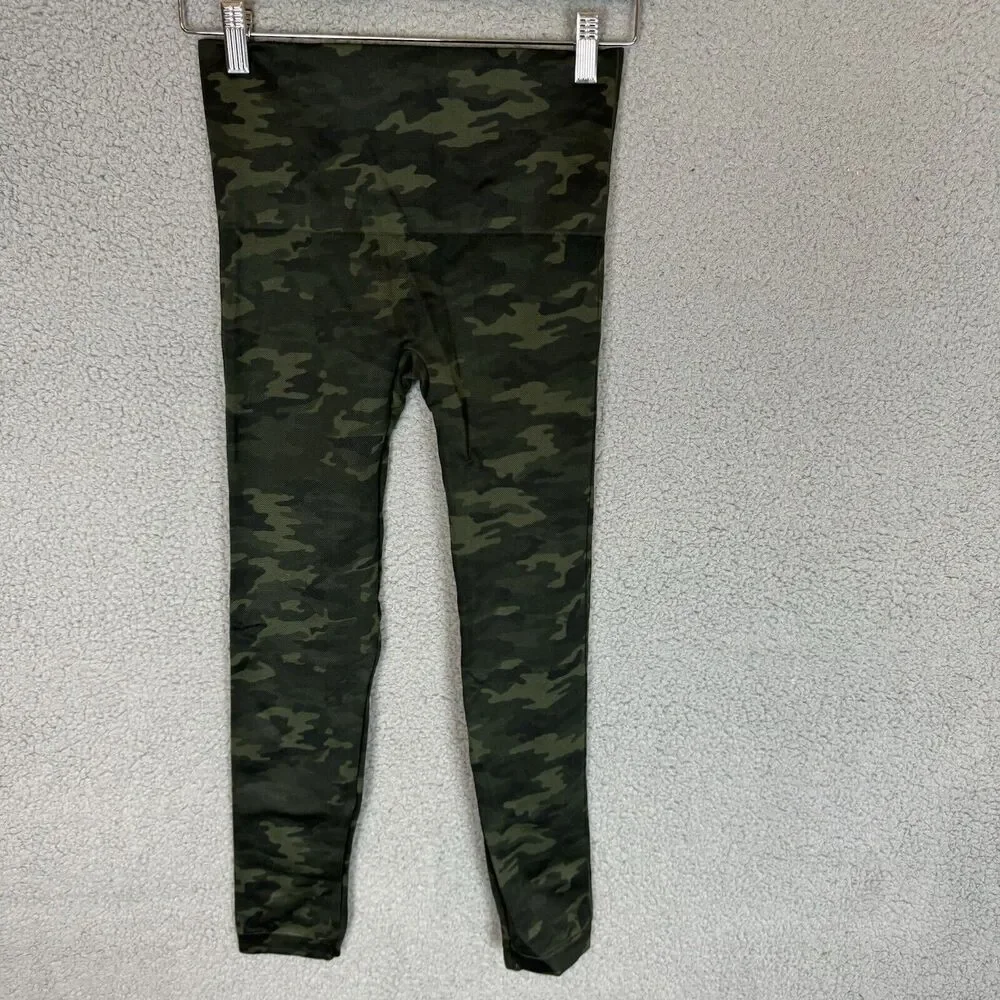Spanx Leggings‎ Womens M Green Camo Look At Me Now Seamless Shapewear Casual